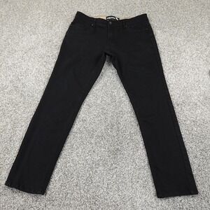 Stone‎ Falcon Jeans Mens 36X32 Dark Black Chino Pants Slim Straight Stretch Flex